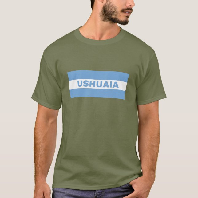 Ushuaia na Argentina Flag Colors T-Shirt (Frente)