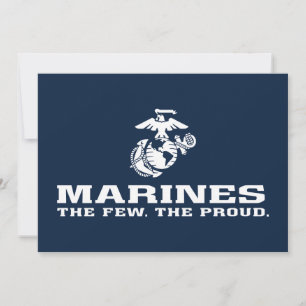 USMC O Pouco Logotipo Orgulhoso Empilhado - Branco