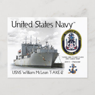 USNS WILLIAM MCLEAN T-AKE-12 CARGO SHIP - Cartão p