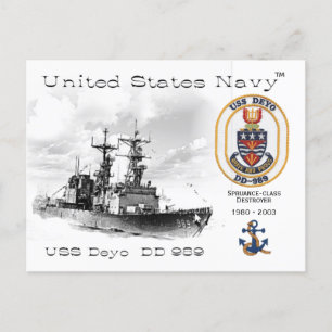 USS DEYO DD-989 DESTROYER - CARTÃO POSTAL