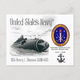 USS HENRY L. STIMSON SSBN-655 - CARTÃO POSTAL