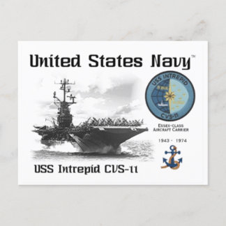 USS INTREPID CVS-11 PORTA-AVIÕES - Cartão postal