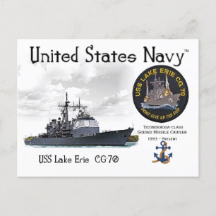 USS LAKE ERIE CG-70 CRUISER - CARTÃO POSTAL