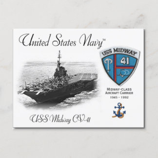 USS MIDWAY CV-41 AIRCRAFT CARRIER - Cartão postal