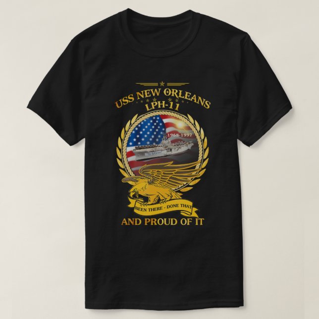 USS New Orleans (LPH-11) 1968-1997 T-Shirt (Frente do Design)
