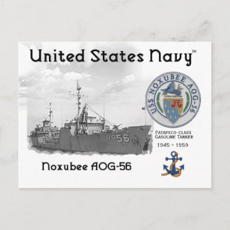 USS NOXUBEE AOG-56 GASOLINE TANKER - CARTÃO POSTAL