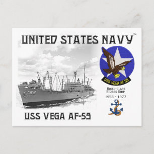 USS VEGA AF-59 STORE SHIP - CARTÃO POSTAL