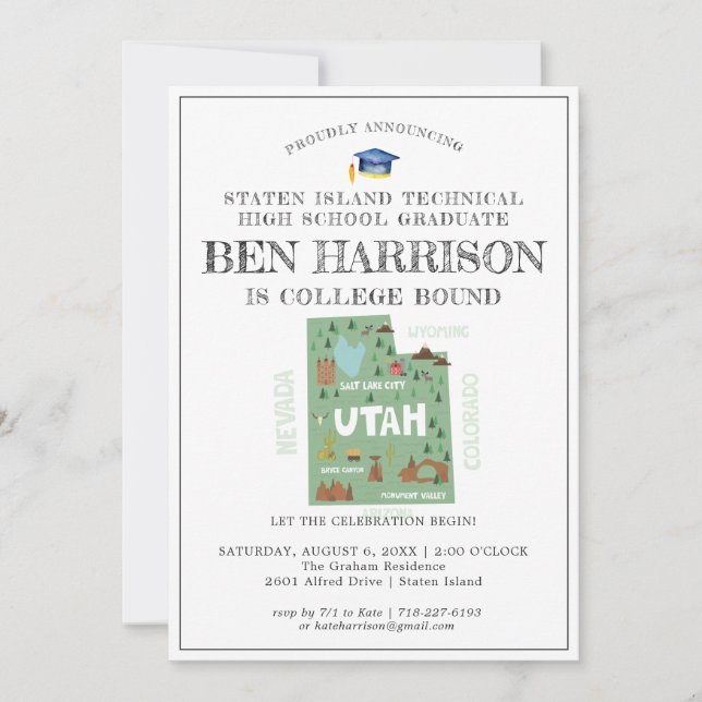 Utah | Festa de Formatura para Universitário (Frente)