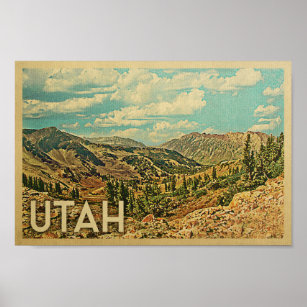 Utah Vintage Travel Poster