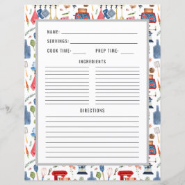 Utensílios De Cozinha De Aquarelas | Página Binder