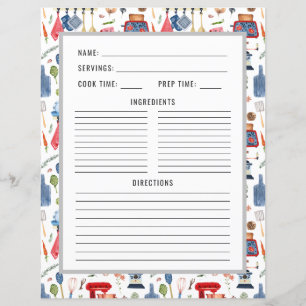Utensílios De Cozinha De Aquarelas   Página Binder