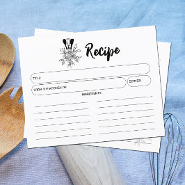 Utensílios de Cozinha e Flores, Cartão de Receita