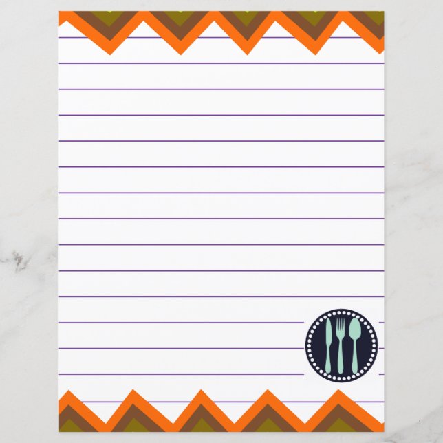 Utensílios de Cozinha Retrô Zigzag Chevron (Frente)