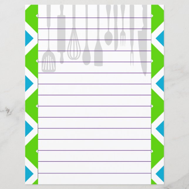 Utensílios de Cozinha Retro Zigzag Chevron (Frente)