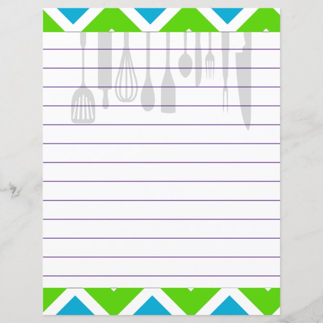 Utensílios de Cozinha Retrô Zigzag Chevron (Frente)