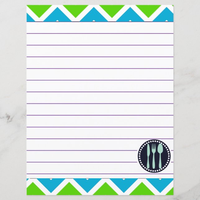 Utensílios de Cozinha Retro Zigzag Chevron (Frente)