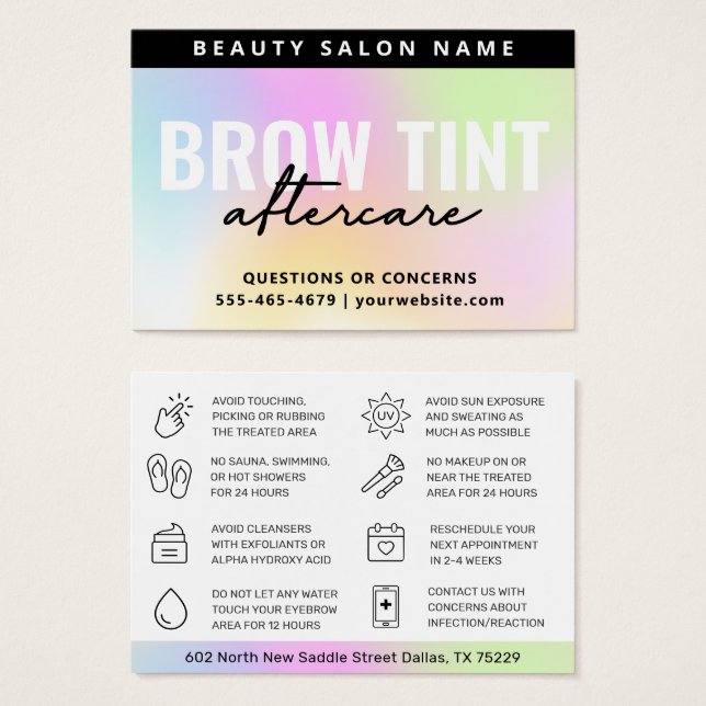 UV Gloss Rainbow Eyebrow Tint Aftercare (Frente & Verso)