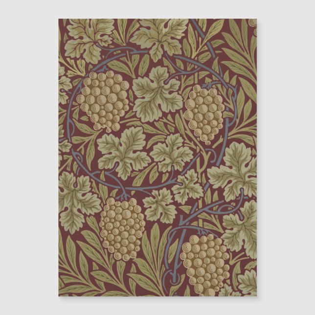 Uva de Videira de William Morris Vermelho Verde Ar (Frente)