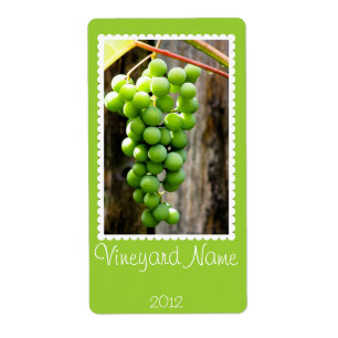 Uva verde etiqueta personalizada do vinho