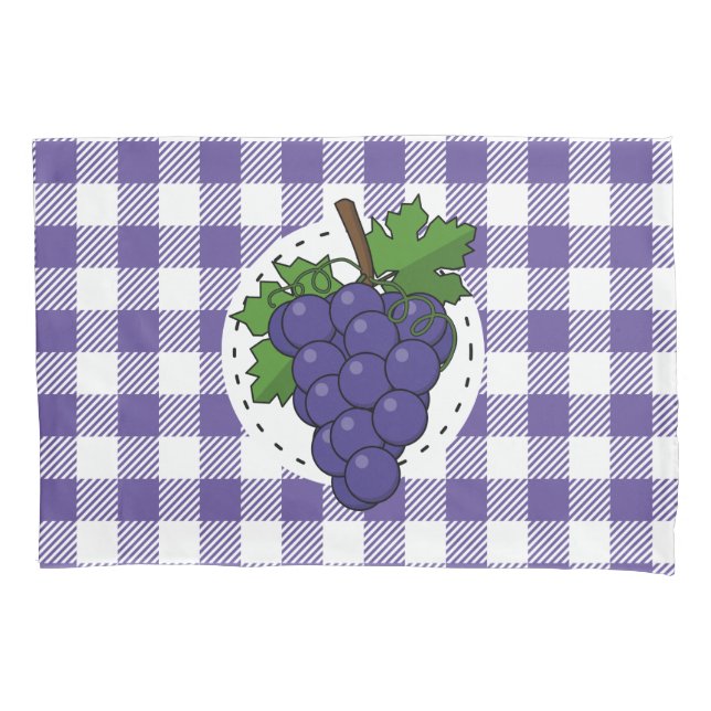 Uvas em Xadrez violeta branca (Frente-Esquerda)