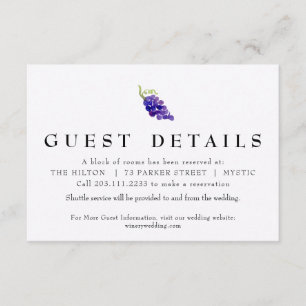 Uvas no Cartão Pormenorizado de Vinho