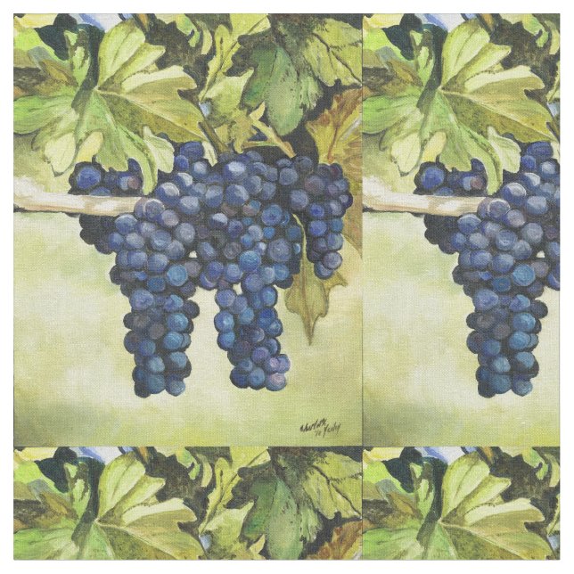 Uvas no tecido da arte da videira (Detalhe)
