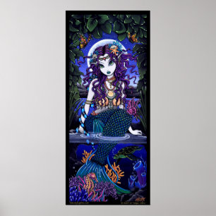 Uxia Original Ocean Scape Dark Mermaid Poster
