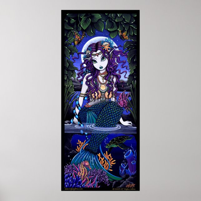 Uxia Original Ocean Scape Dark Mermaid Poster (Frente)