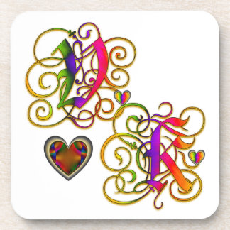 V ama K na Porta copos Branca com Corações