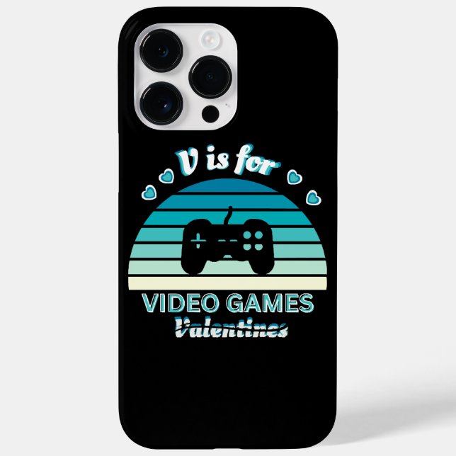 V de Video Games Não de Valentines - Cor Funny Ret (Verso)