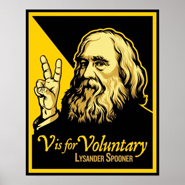 V é para Voluntário Lysander Spooner Impressão (Frente)