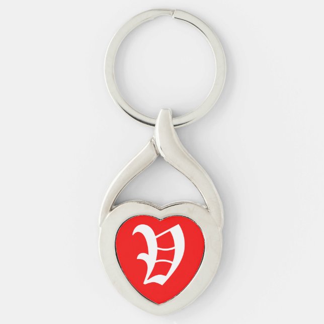 "V" Red Heart Chaveiro (Frente)
