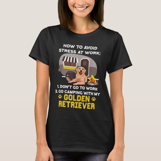 Vá Acampar Com Minha Camisa De Retriever Ouro (Frente)
