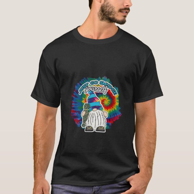 Vá Manchar-se Camisa Regata Gnome Tie Dye Manchado (Frente)
