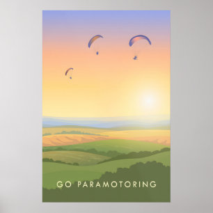 Vá Poster de Viagens Paramotoring