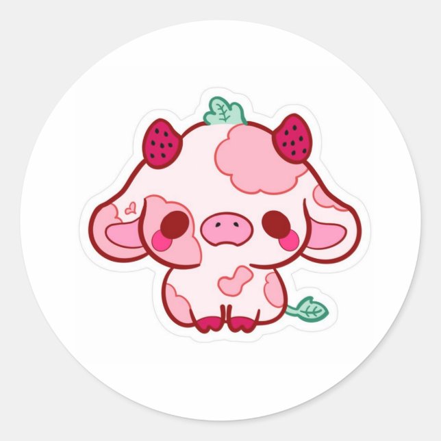 vaca adesivo fofa (Frente)