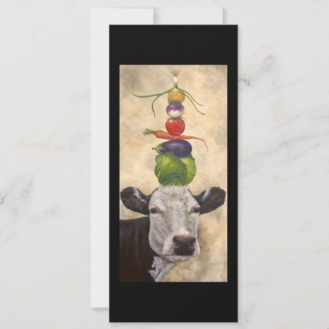 Vaca com cartão plano vegetativo (Frente)