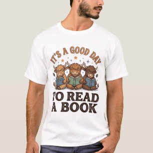 Vaca das Terras Altas Amante de Livros Camisa Vint