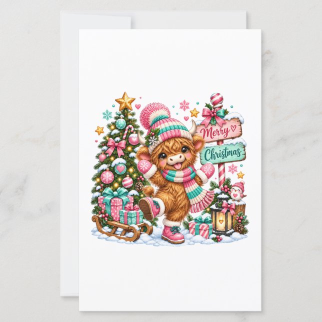 Vaca das Terras Altas Feliz Natal (Frente)