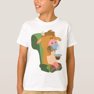 Vaca de Cartoon Bonita e Camiseta Bonita