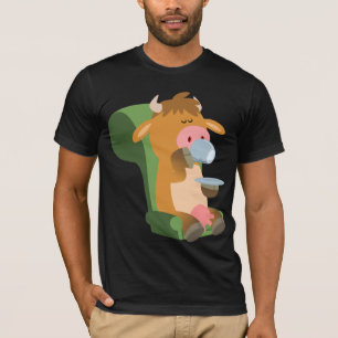 Vaca de Cartoon Bonita e T-Shirt Bonita
