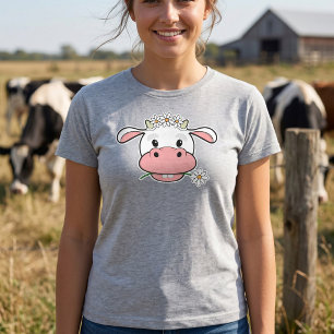 Vaca de desenho animado fofo Camiseta de animal