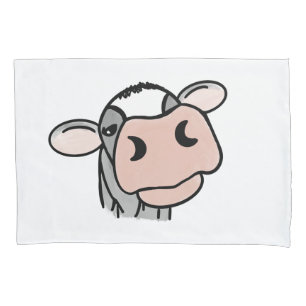 vaca de desenho animado preto branco rosa beijo ci