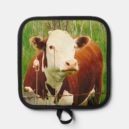 Vaca de Fofinho bonita 4Carey Oven Mitt e Potes