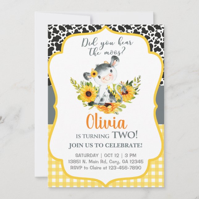 Vaca e girassóis ouviram o convite dos muos. (Frente)