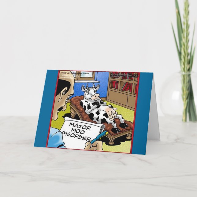Vaca em Terapia 4 Presentes de Camisetas Cartões d (Frente)