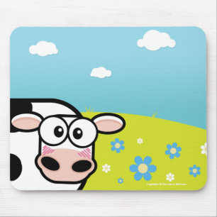 Vaca embaraçado Mousepads dos desenhos animados