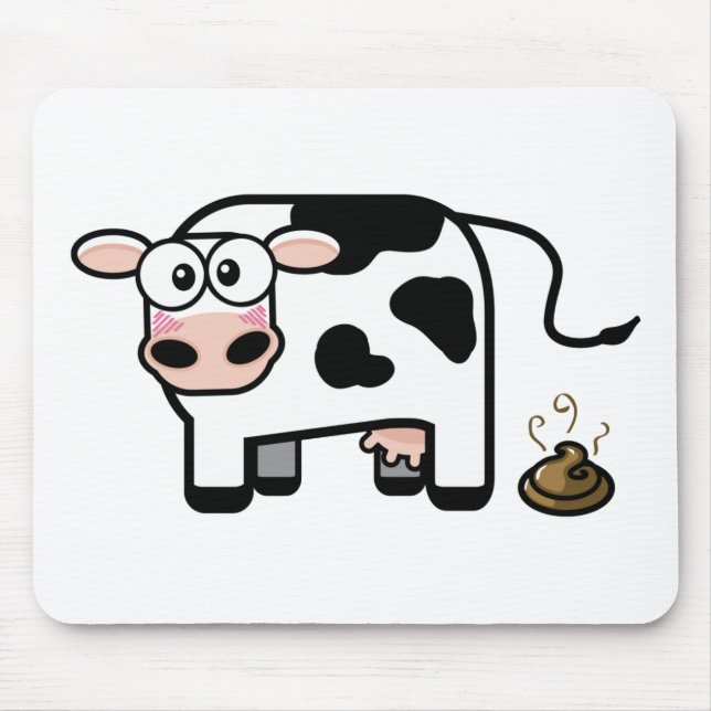 Vaca engraçada Mousepad de Pooping (Frente)