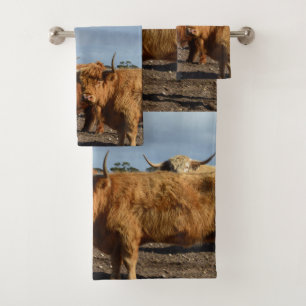 Vaca Grande Marrom Highland, Conjunto de Toalhas B