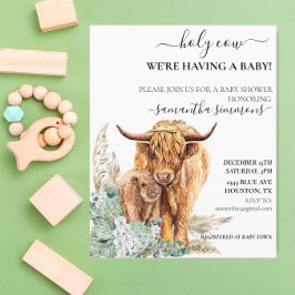 Vaca Highland Calf Chá de fraldas Boho Sage Green